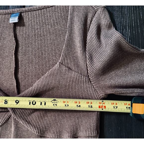 Old Navy Midi Minimalist Ribbed Twist Front Brown Fitted That Girl Dress Size L - Picture 7 of 7
